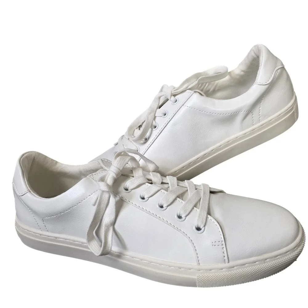 Banana Republic Sneakers Low Top Mens 10 White EXCELLENT Preppy Minimalist Basic